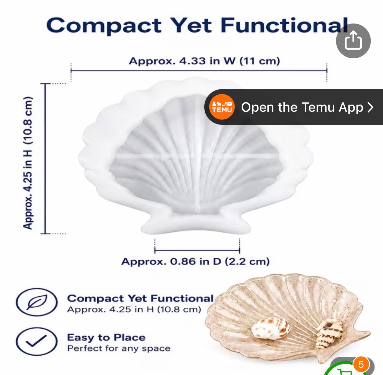 Scalloped Shell Vanity Ring Dish