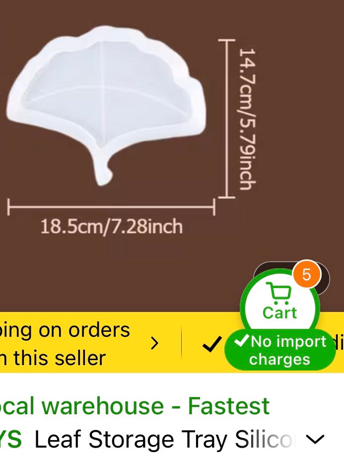 Ginkgo Leaf Sculptural Catchall Tray