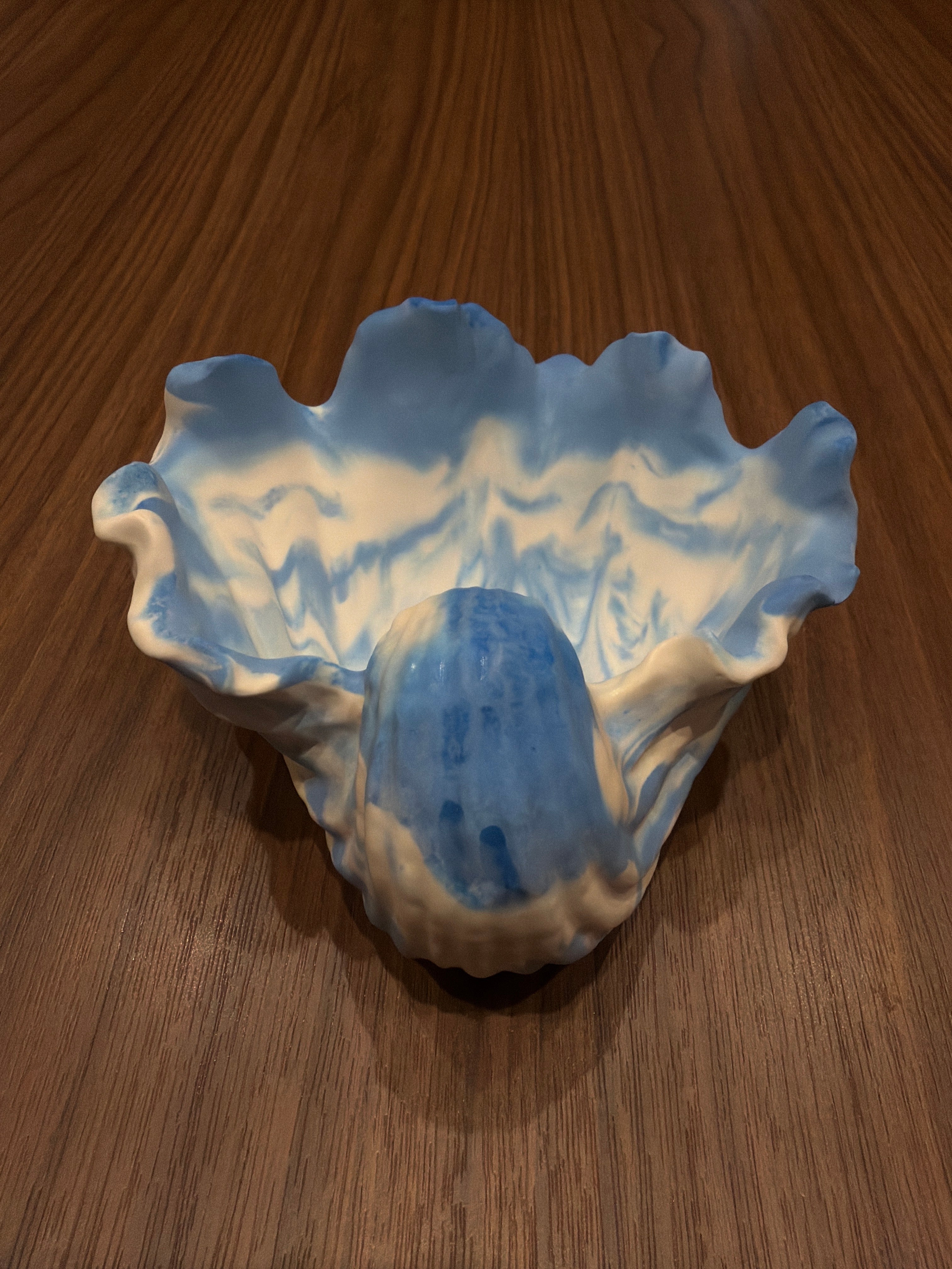 Sculptural Ruffled Clam Shell Candle Vessel