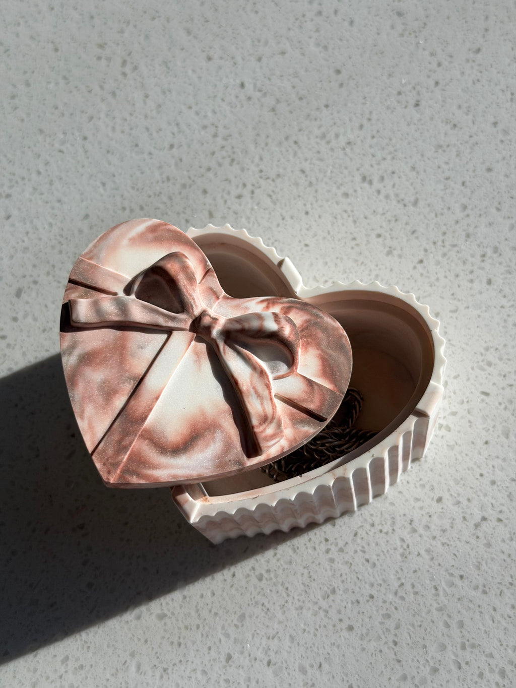 The Marbled Heart Bow Box