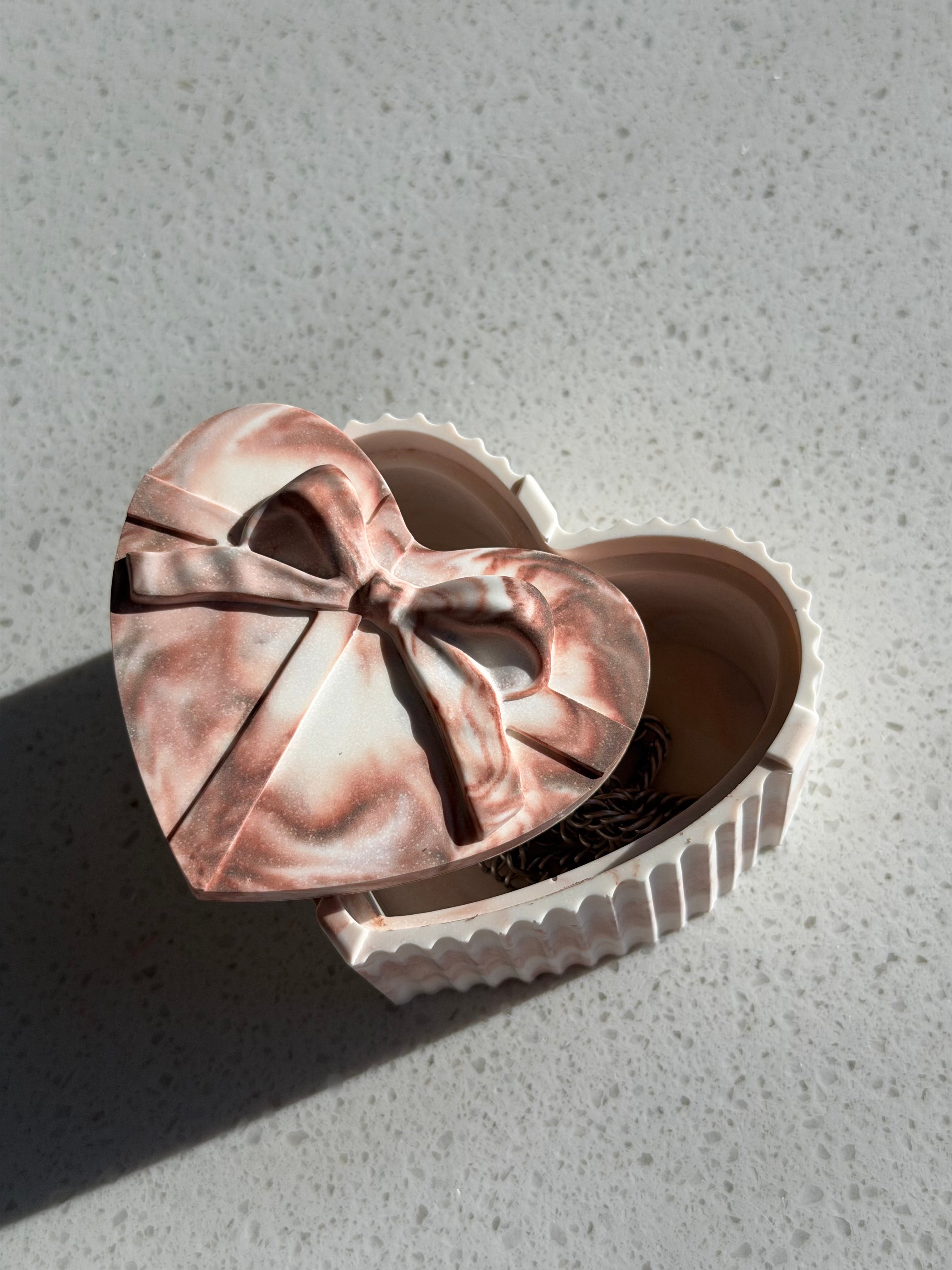 The Marbled Heart Bow Box