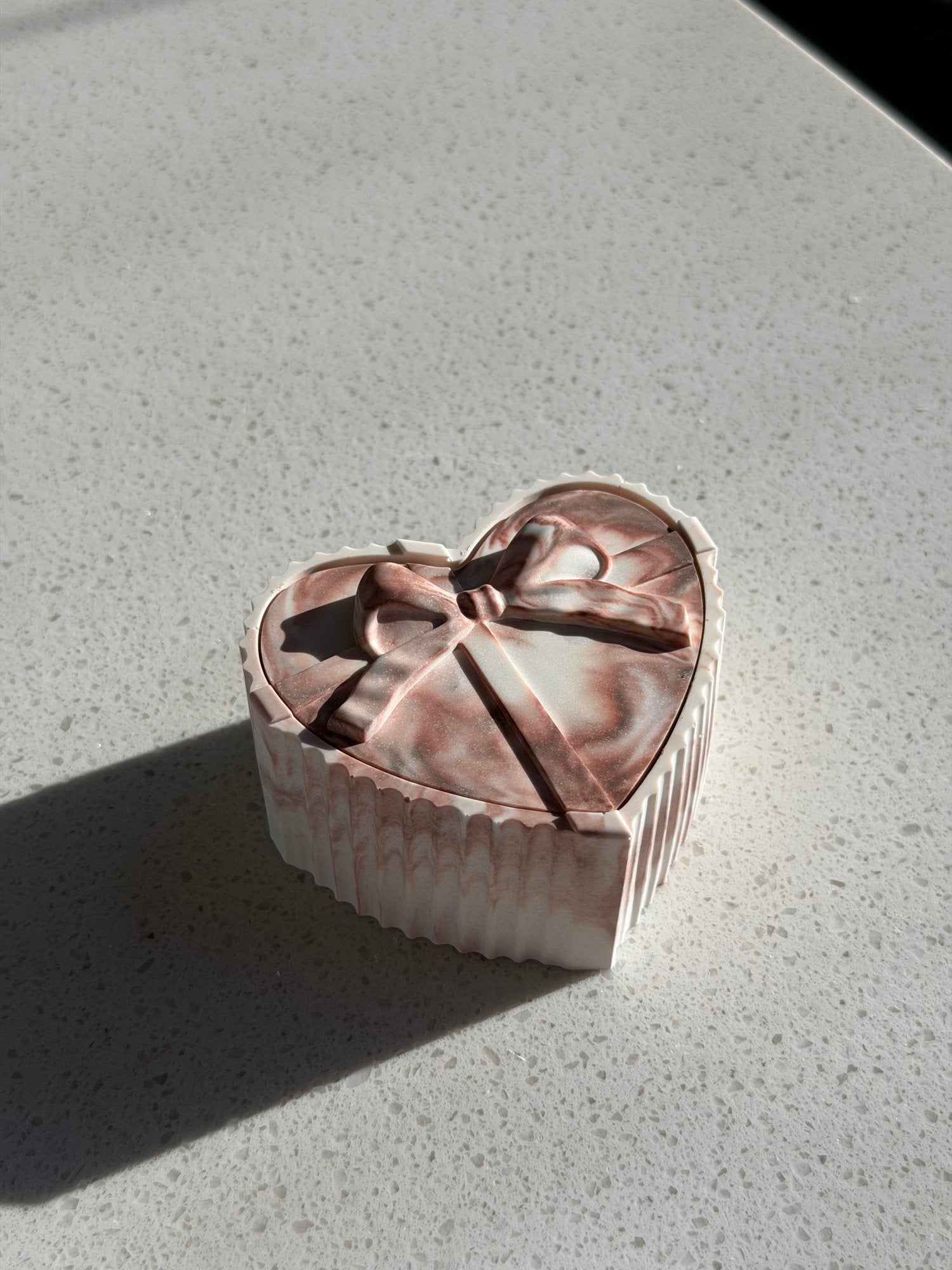 The Marbled Heart Bow Box